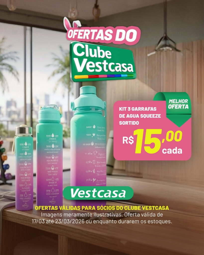 KIT 3 GARRAFAS DE AGUA SQUEEZE SORTIDO